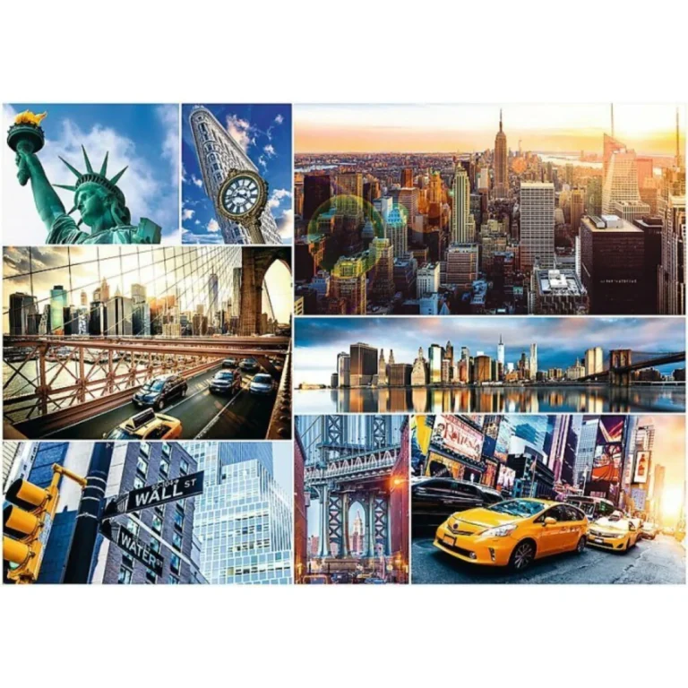 Collage de New York avec monuments et taxis jaunes