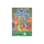 Illustration colorée d'animaux de jungle réunis ensemble