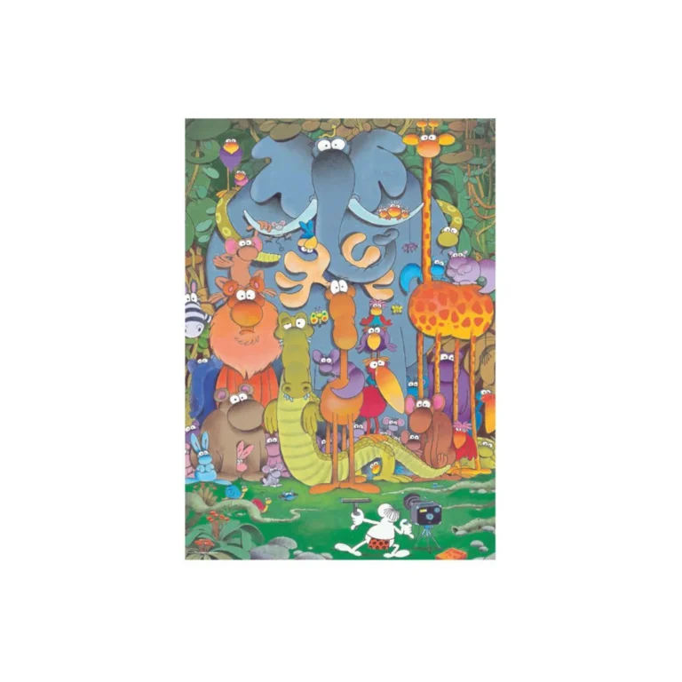 Illustration colorée d'animaux de jungle réunis ensemble