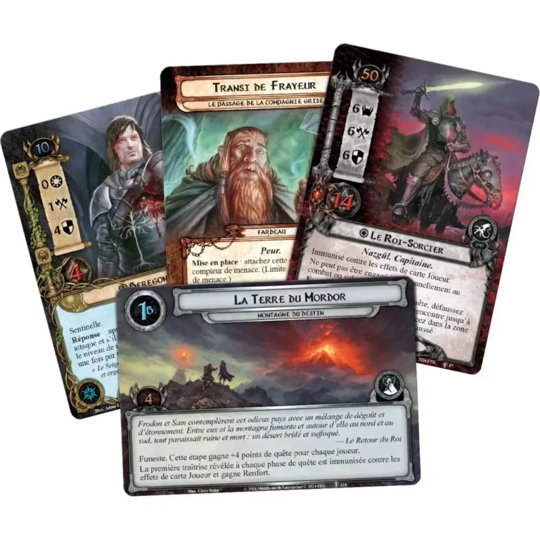 Cartes jeu plateau Seigneur des Anneaux Terre Mordor