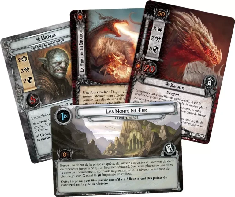 Cartes de jeu fantasy Les Monts du Fer avec dragon