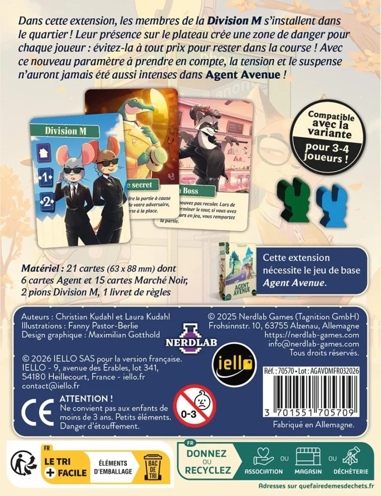 Extension Agent Avenue Division M jeu cartes plateau