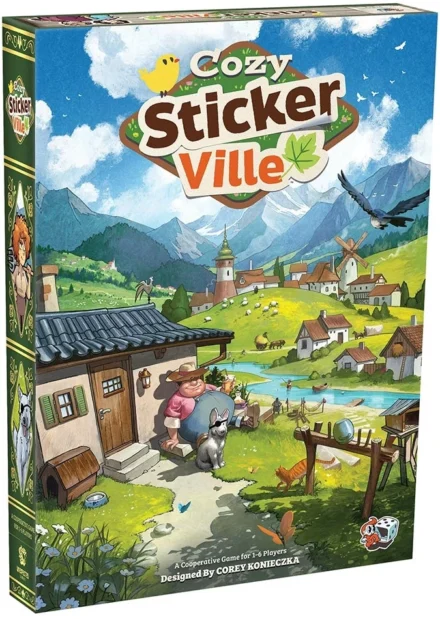 Boîte jeu Cozy Sticker Ville village montagne