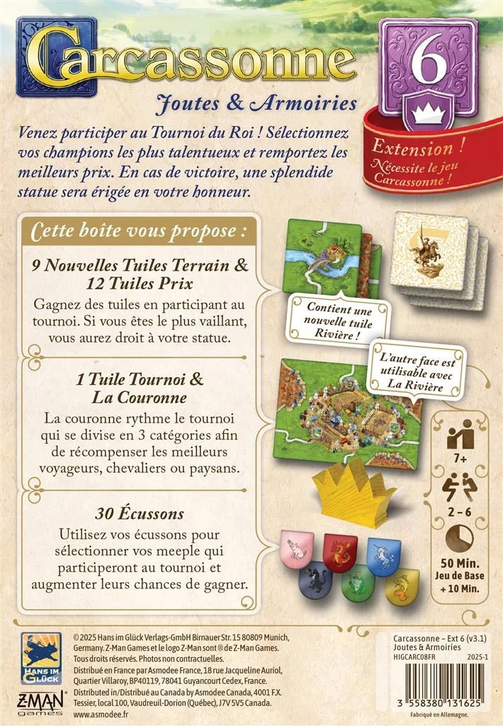 Carcassonne Foutes & Armories extension jeu société