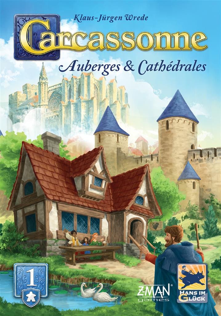 Carcassonne Auberges et Cathédrales jeu de société illustration médiévale