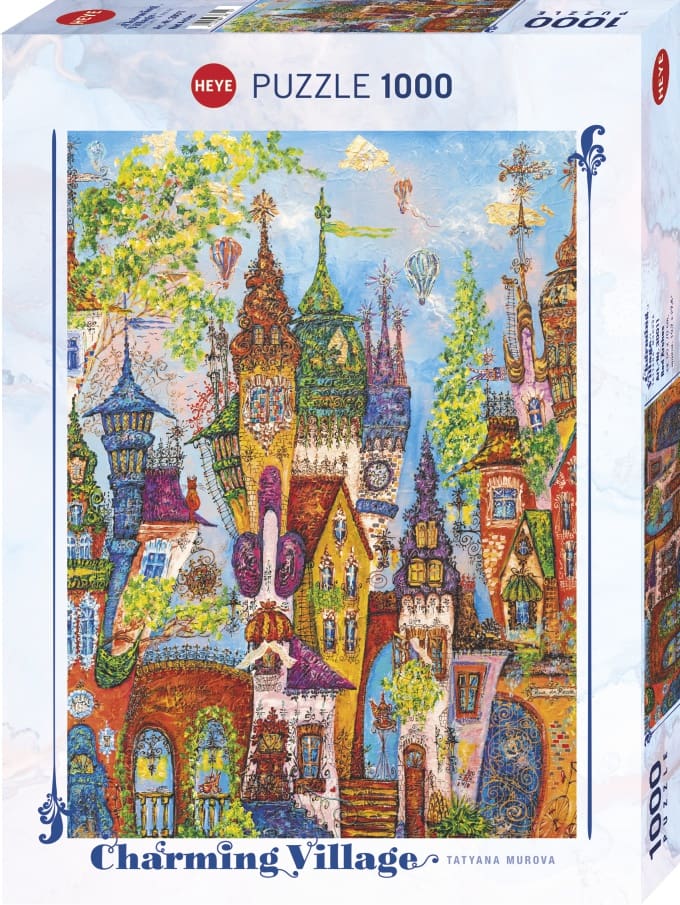 Puzzle 1000 pièces village fantastique coloré Heye