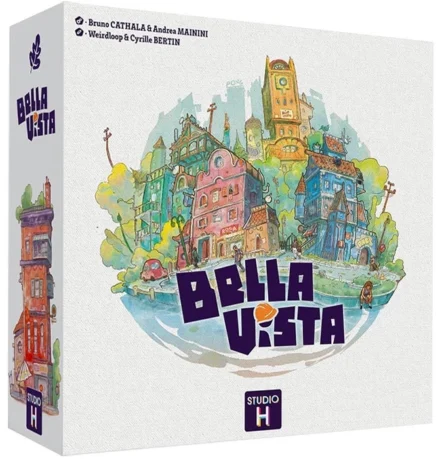 Boîte jeu Bella Vista ville colorée illustration fantastique