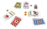 Composants jeu de société cartes jetons et plateau illustration