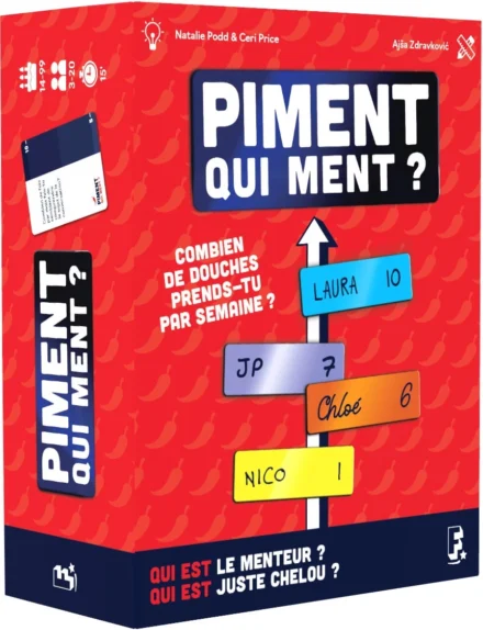 Boîte jeu Piment qui ment devinettes personnages