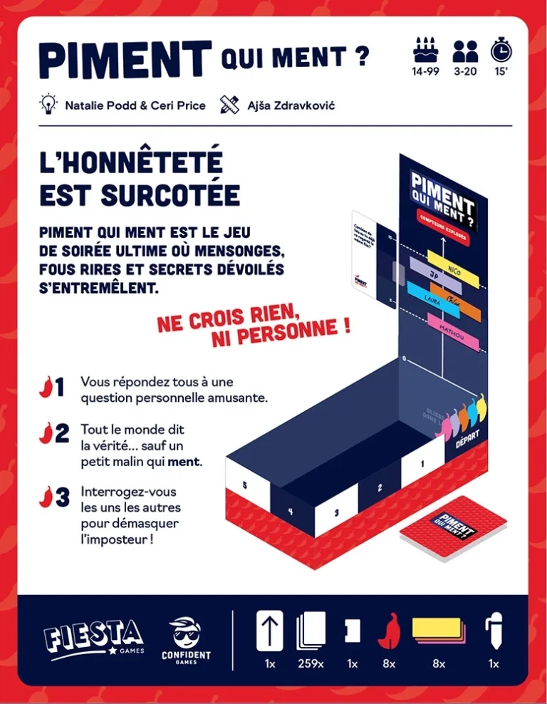 Jeu de société Piment qui ment avec règles du jeu
