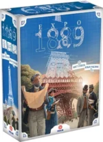 Boîte de jeu de société Expo 1889 avec Tour Eiffel