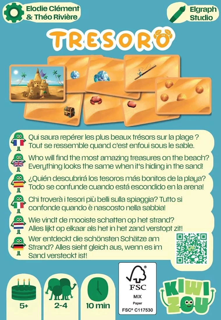 Affiche jeu de société Tresoro thème plage