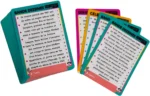 Cartes colorées de quiz sur la bande dessinée