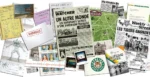 Collage journaux, cartes et documents Hawkins mystérieux