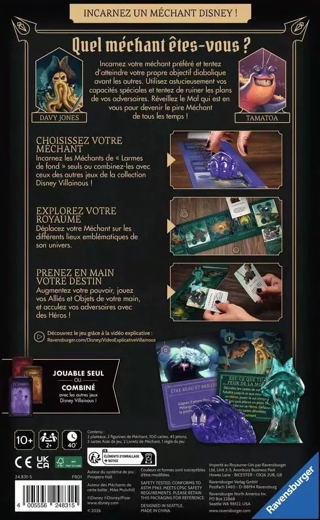 Affiche jeu Disney Villainous méchants Davy Jones Tamatoa