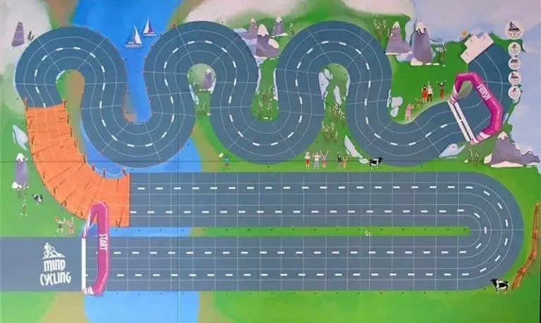 Parcours cycliste illustré avec départ et arrivée