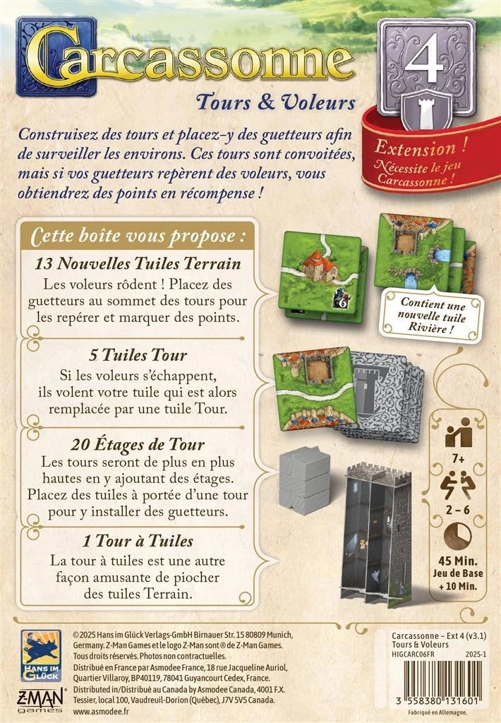 Boîte extension Carcassonne Tours & Voleurs