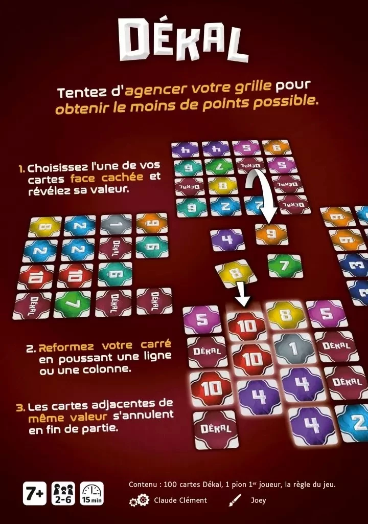 Règles du jeu de cartes Dékal illustrées