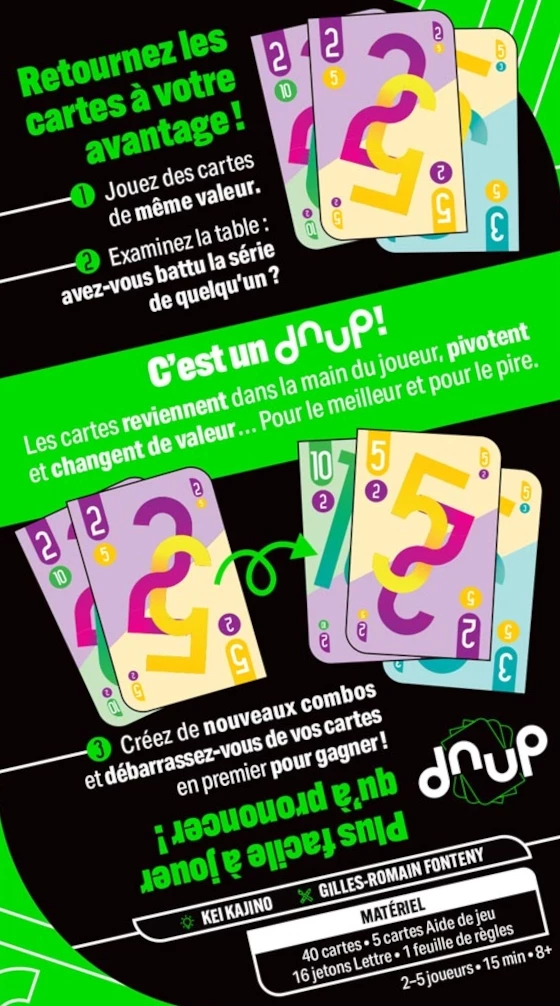 Affiche promotionnelle du jeu de cartes dNUp