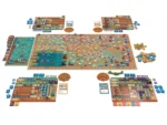 Jeu de société complet avec plateau, cartes, pions colorés