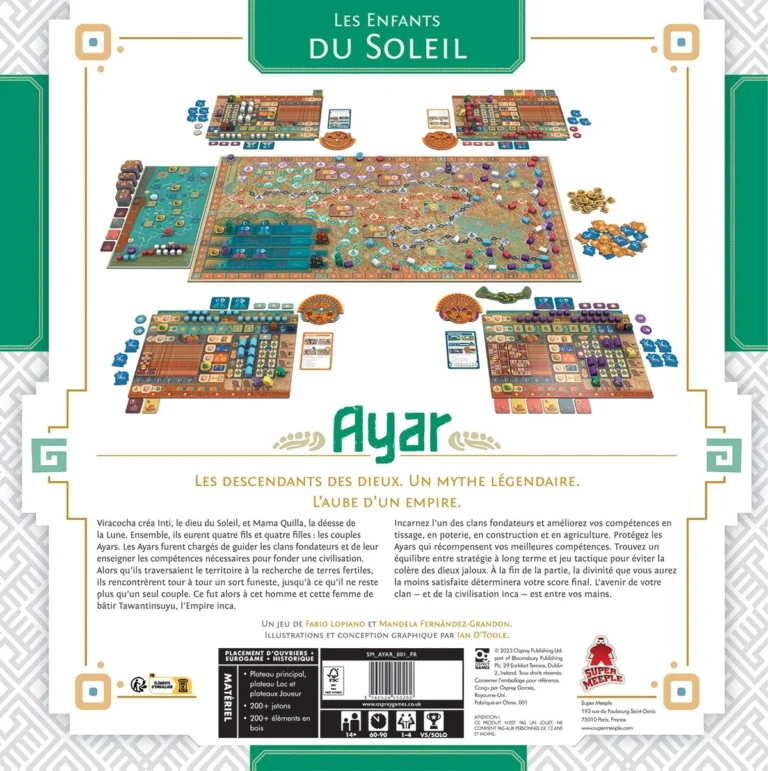 Jeu de plateau Ayar Les Enfants du Soleil avec composants