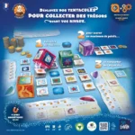 Jeu de société enfant avec tentacules, tuiles et pièces trésor