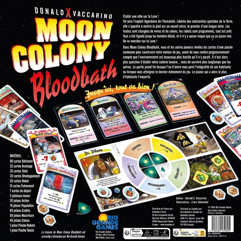 Moon Colony Bloodbath jeu de société cartes jetons plateau