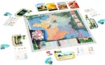 Jeu de société avec carte de France colorée et accessoires