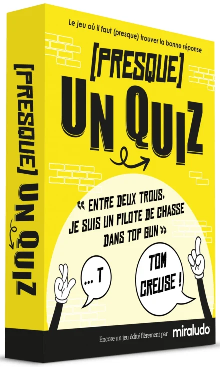 Boîte jeu Presque Un Quiz jaune noir Miraludo