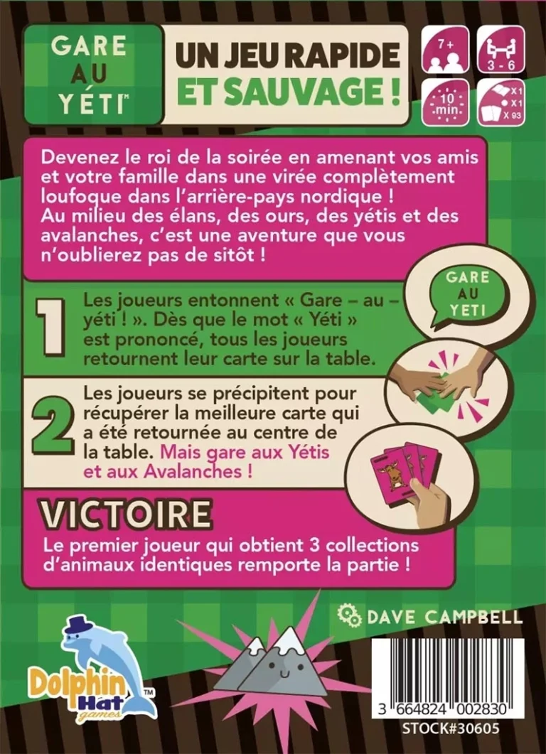 Boîte jeu Gare au Yéti jeu rapide sauvage enfants