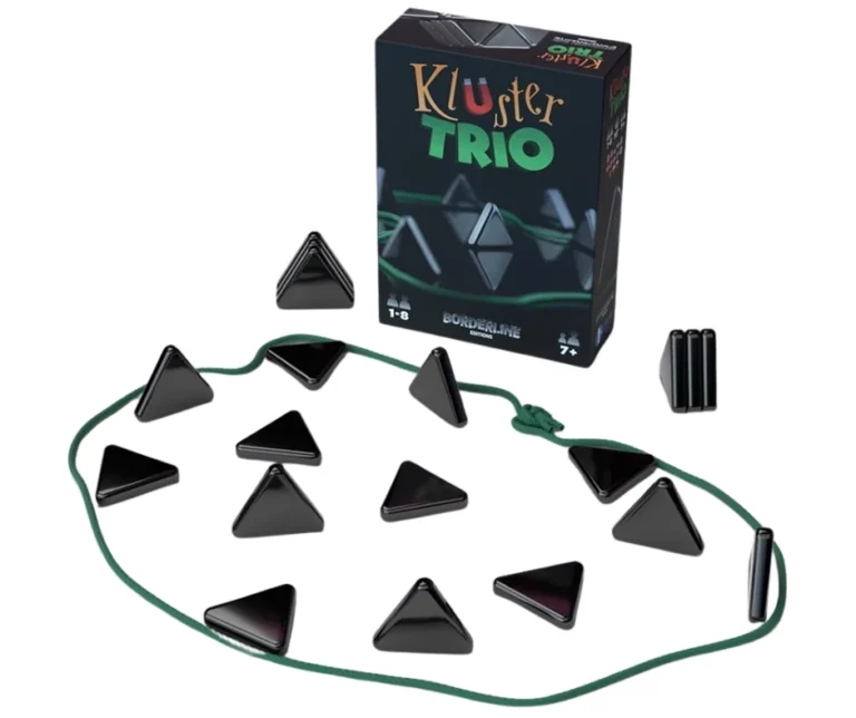 Jeu Kluster Trio avec pièces triangulaires noires et corde