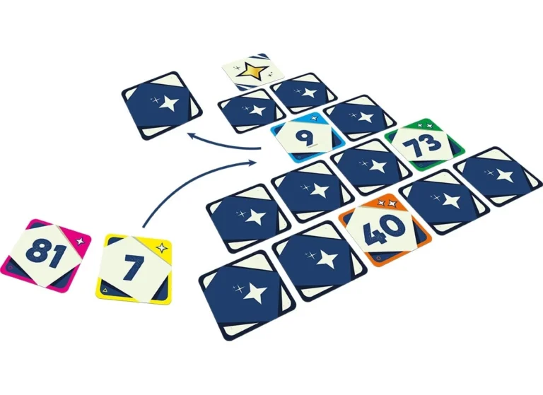 Jeu de cartes éducatif avec chiffres et étoiles colorées