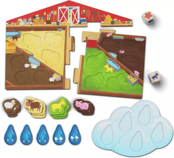 Jeu de ferme éducatif avec grange, animaux et accessoires