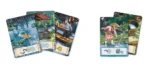 Cartes de jeu illustrées avec scènes nature et personnages asiatiques