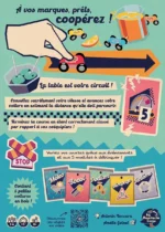 Affiche jeu de course voitures enfants avec modules thématiques