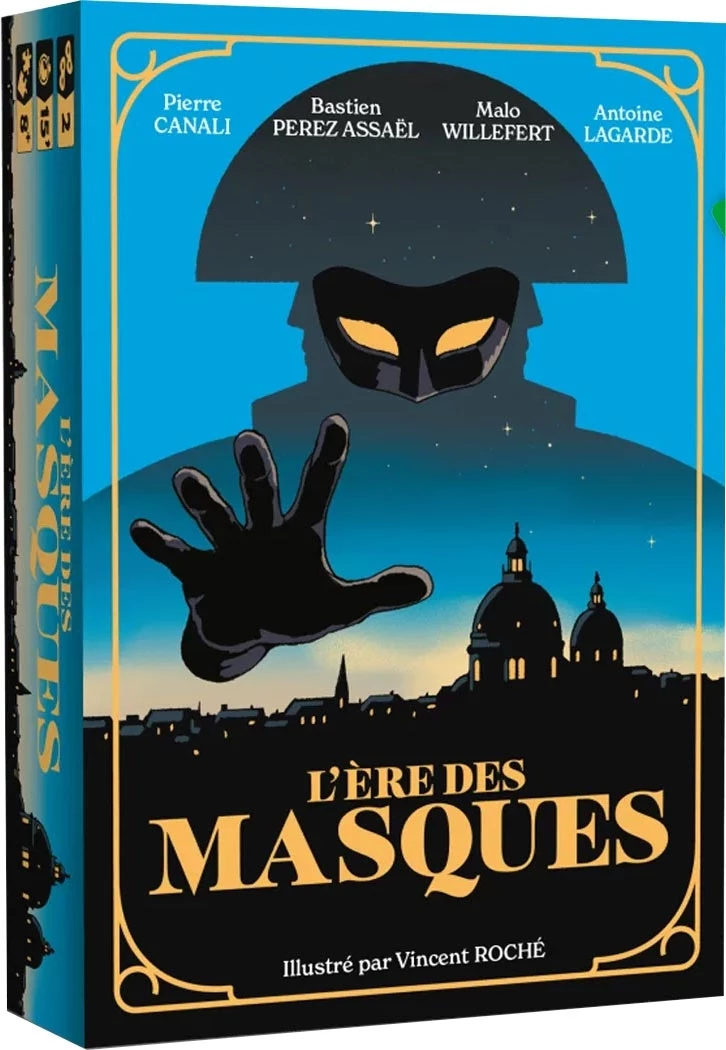 Couverture L'Ère des Masques avec silhouette alien mystérieuse