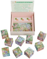 Jeu éducatif récolte potager famille Lapin cubes histoire