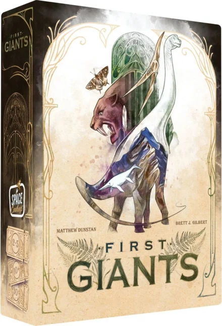 Boîte jeu First Giants créature fantastique illustration vintage