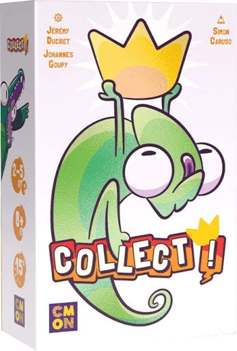 Jeu de société Collect avec caméléon vert et couronne jaune
