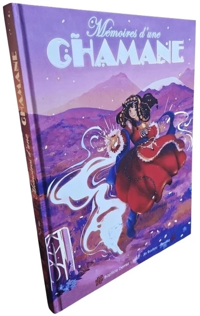 Livre illustré Mémoires d'une Chamane, couverture violette fantastique