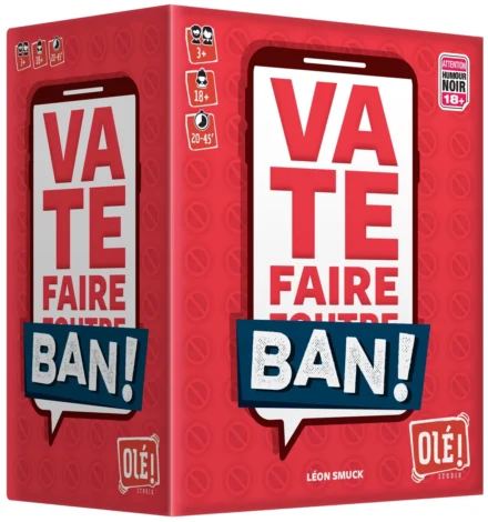 Boîte jeu de société Va te faire ban rouge