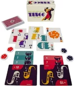 Jeu de cartes Tango avec cartes colorées et jetons