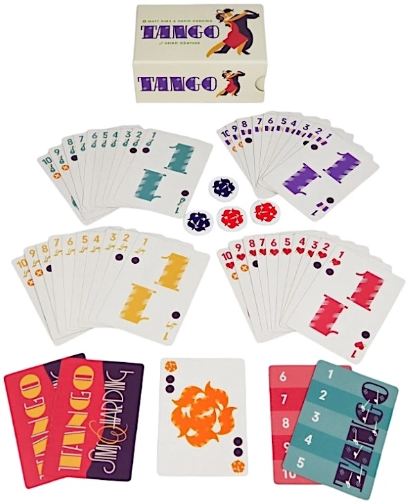 Jeu de société TANGO avec cartes colorées et jetons