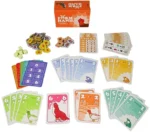 Contenu du jeu de société Farm Hand avec cartes et jetons