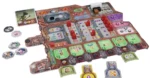 Jeu de société futuriste avec plateau modulaire et pions colorés