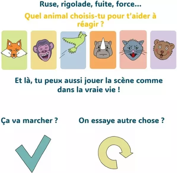Jeu interactif enfants choisir animal pour réagir