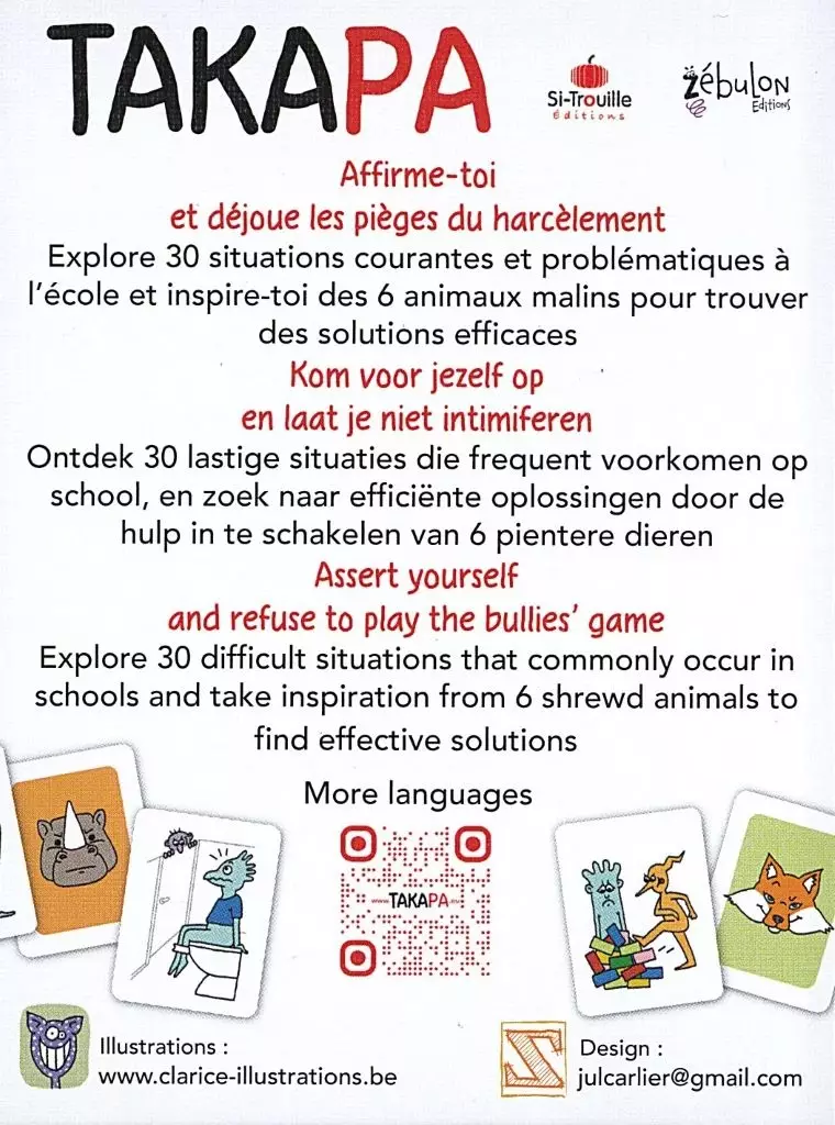 Couverture du livre TAKAPA sur le harcèlement scolaire