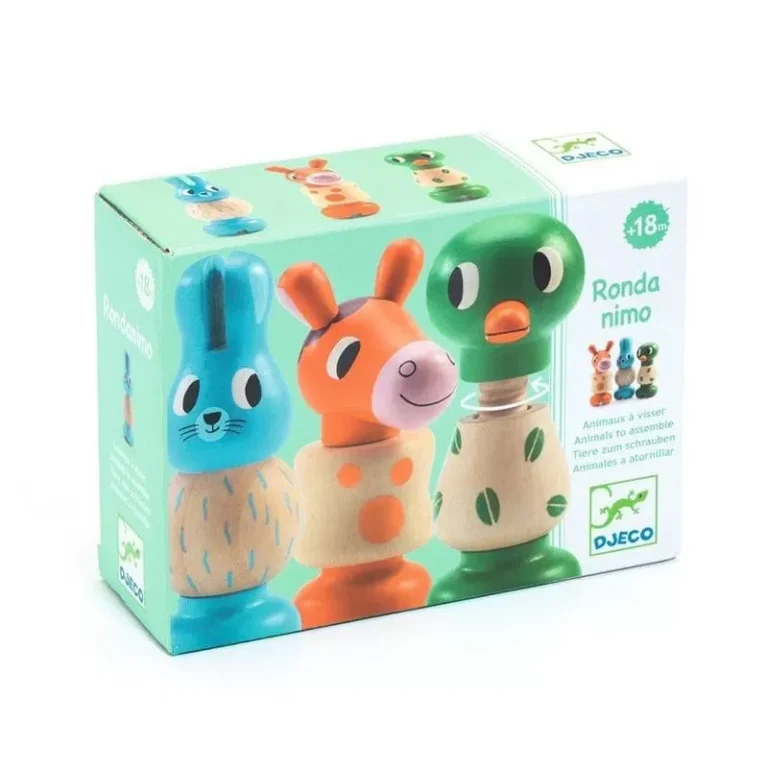 Jouet empilable Ronda Nimo avec trois animaux colorés
