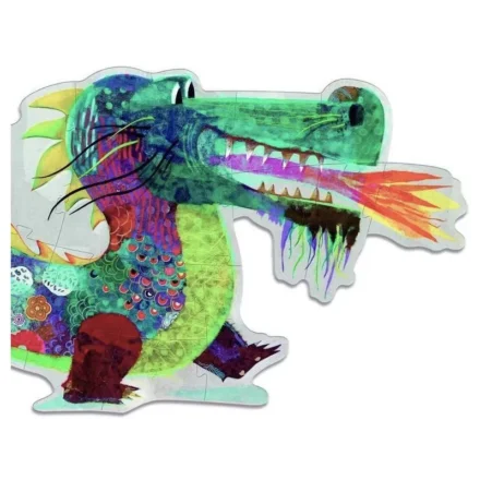 Puzzle anatomique en 3D représentant un crocodile coloré