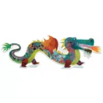 Deux dragons colorés fantastiques avec motifs décorés